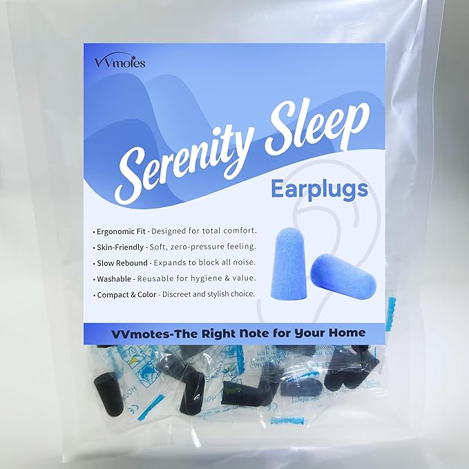 20 Pairs Black Reusable Ear Plugs, 32dB NRR Noise Reduction, Washable Slow-Rebound Foam Earplugs for Sleeping, Snoring, Work, Concerts, Travel