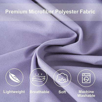 DOWNCOOL Queen Comforter Set, 7Pcs Bedding Sets Queen Purple, All Season Down Alternative Bed in a Bag Queen with Comforter, Flat Sheet, Fitted Sheet, 2 Pillow Shams & 2 Pillowcases