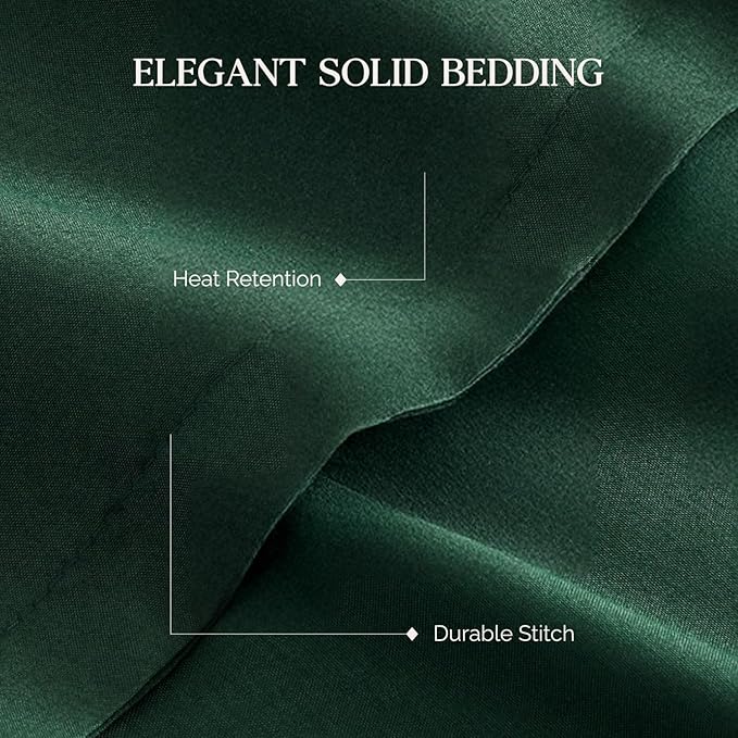 Andency Dark Emerald Green Twin Size Comforter Set, 2 Pieces Boho Solid Bedding Comforters & Sets, Soft Lightweight Fluffy All Season Bed Set for Kids Boys (66x90Inch Comforter & 1 Pillowcase)