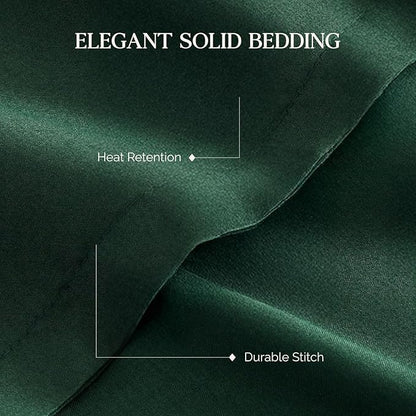 Andency Dark Emerald Green Oversized King Comforter Set, 3 Pieces Lightweight Soft Solid Bed Comforter, Oversized Fluffy Microfiber Bedding Set (120x98In, 2 Pillowcases)