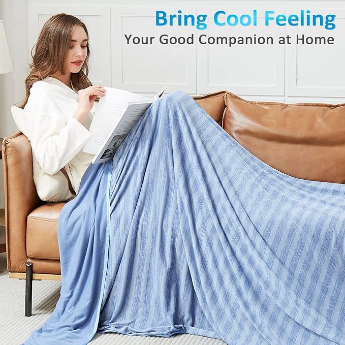 Guohaoi Cooling Blanket (90"x108"King Size) for Hot Sleepers,Absorbs Heat to Keep Body Cool for Night Sweats,100% Oeko-Tex Certified Cool Fiber,Breathable,Comfortable,All-Season.