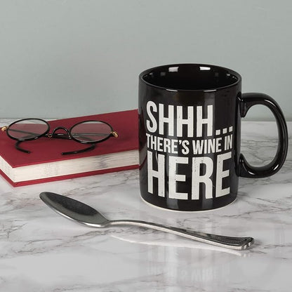 Primitives By Kathy 25378 Stoneware Coffee Mug, 20 oz, There's Wine in Here