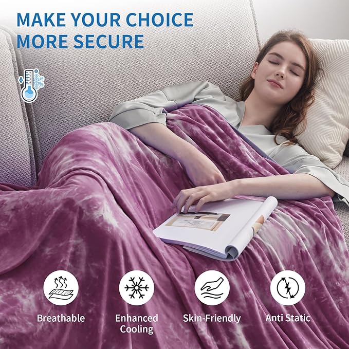 Guohaoi Cooling Throw Blanket for Hot Sleepers,Decortive Tie Dye,Arc-Chill Q-Max >0.5Cool Fiber,100% Oeko-Tex Certified,Lightweight Summer Cool Blanket for Ultra Cold Breathable,Keep Cool,60''x90''