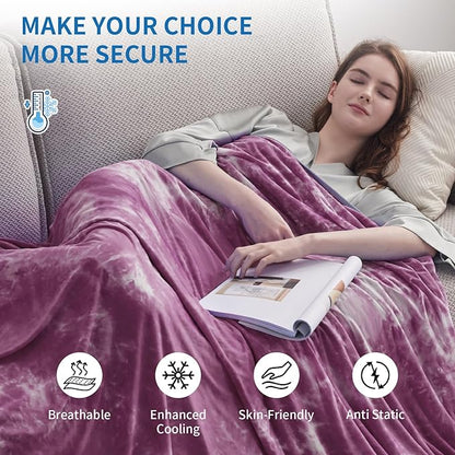 Guohaoi Cooling Throw Blanket for Hot Sleepers,Decortive Tie Dye,Arc-Chill Q-Max >0.5Cool Fiber,100% Oeko-Tex Certified,Lightweight Summer Cool Blanket for Ultra Cold Breathable,Keep Cool,60''x90''