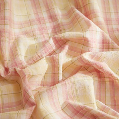 HighBuy Blush Pink Gingham Comforter Twin XL Size Fluffy Plaid Checkered Pattern Comforter with 2 Pillowcases for Teen Girls Geometric Grid Printed Gingham Bedding Comforter Set Luxury Soft