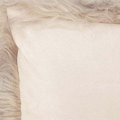 SARO LIFESTYLE Mongolian Lamb Fur Poly Filled Throw Pillow