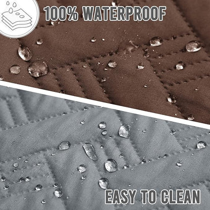 BOCTOPUG Dog Bed Cover for Pets - Blankets Rug Pads for Couch Protection Waterproof Bed Covers Dog Blanket Furniture Protector Reusable Changing Pad (Dark Grey+Brown, 20"x30")