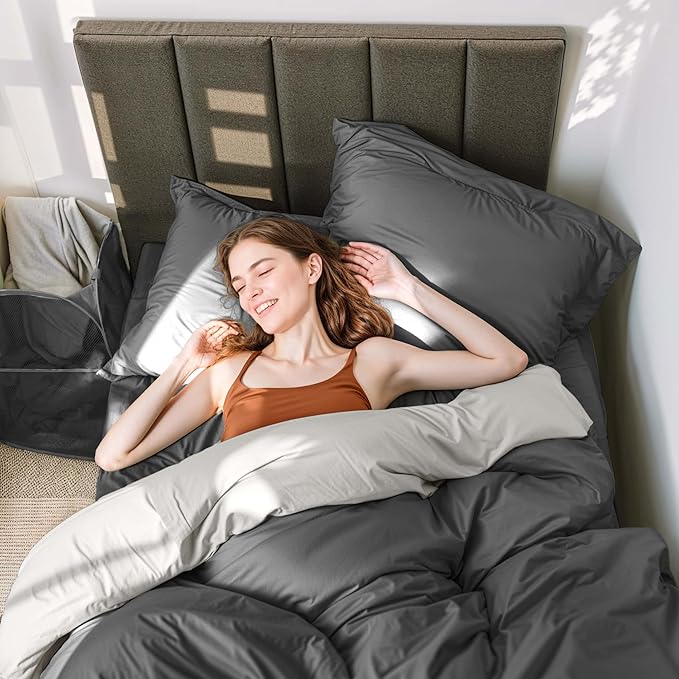 Hearth & Harbor Complete Dorm Room Set, Twin XL Comforter Set, Sheet Set, Mattress Protector, Towels and Organizers - All Dorm Accessories Included