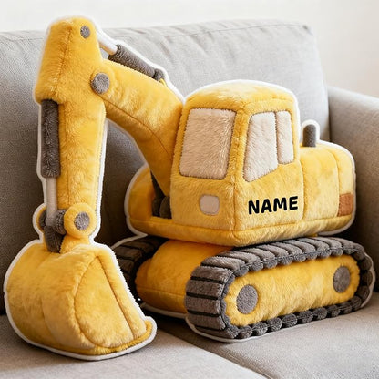 Custom Excavator Shaped Pillow Personalized Double-Sided Printed Cute Pillow Customized Christmas Party Commemorative Gift Sofa Decorative for Boys and Girls 8-32in