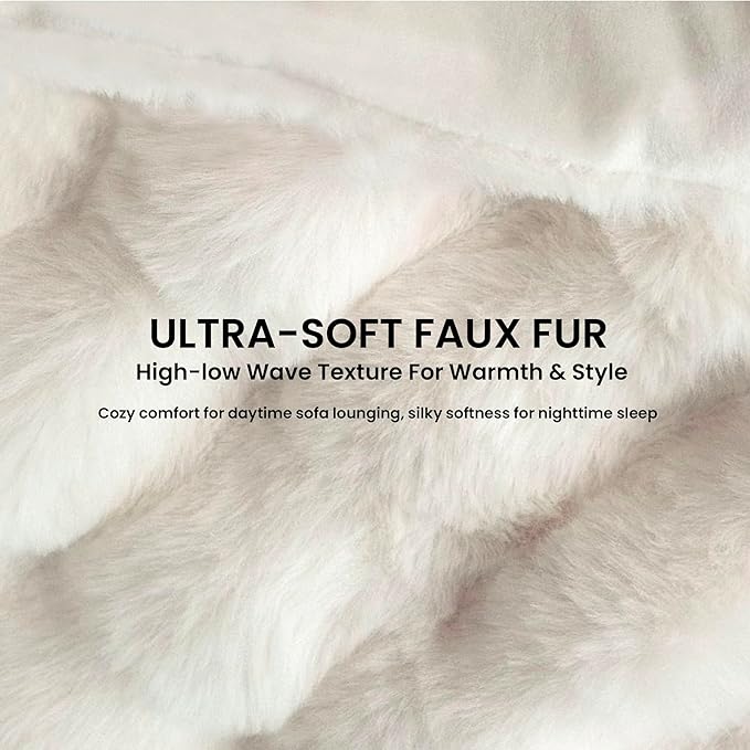 Electric Heated Blanket for Girls & Women, Soft & Luxurious, Faux Rabbit Fur Heating Throw Blankets, 6 Heat Settings, Overheat Protection, Quick Heating, Memory Function, Gift-Ready Design, 50"x60"