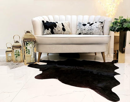 NGF Genuine Cowhide Lumber Pillows Cushion Cover - Leather Hair on 12' x 22' Throw Pillow - Handmade Leather Cushion Case with Hidden Zipper for The Living Room (Black & White, 12" x 22" Inches)