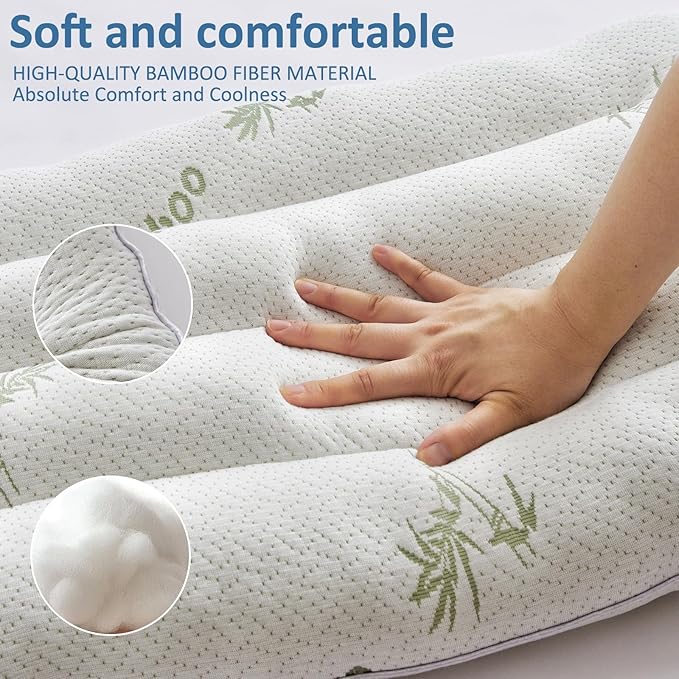 SWTMERRY Ultra Thin Pillows 2 Pack for Sleeping, Flat Pillows for Stomach & Side Sleepers, Rayon Derived from Bamboo, 7D High Support 2.5 inch Height Slim Bed Pillow