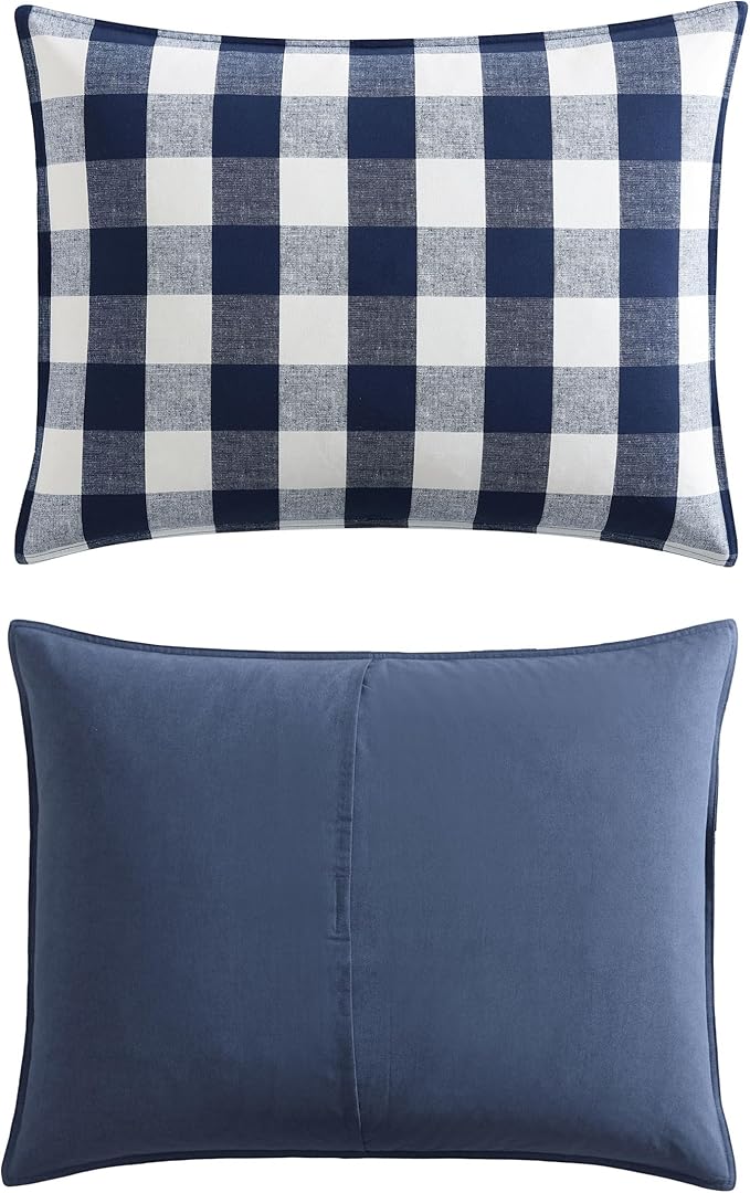 Eddie Bauer - Twin Comforter Set, Reversible Bedding with Matching Sham, Medium-Weight for Year Round Use, Dorm Essentials (Lakehouse Blue)
