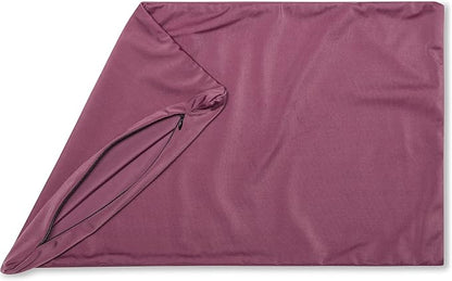 PILLOWY 12x20 Throw Pillowcase (Cover Only) -85/15 Nylon, Spandex -Luxurious, Silky, Stretchy & Soft - 1Pcs Solid Color -A Perfect Choice for Couch Chairs Sofa Bed Adult/Kids Bedroom, Burgundy-Merlot