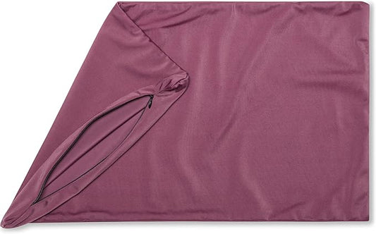 PILLOWY 12x20 Throw Pillowcase (Cover Only) -85/15 Nylon, Spandex -Luxurious, Silky, Stretchy & Soft - 1Pcs Solid Color -A Perfect Choice for Couch Chairs Sofa Bed Adult/Kids Bedroom, Burgundy-Merlot