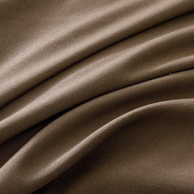 CLOTHKNOW Chestnut Brown Twin/Twin XL Comforter Set 3Pcs Brown Bedding Comforter Sets Mocha Coffee Comforter Soft Dark Brown Comforter with 2 x Pillow Cases