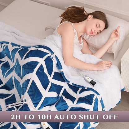 VENTIMI Electric Blanket Queen Size, 84" x 90" Heated Blanket with 9 Heat Levels & 2-4-8-10 Hours Auto Off, Fast Heating Blanket with ETL & FCC Certification, Navy