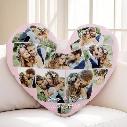 Custom Pillow for Couple on Valentine's Day, Customized Photo Gifts for Him, Personalized Gift for Boyfriend from Girlfriend, Birthday Present, Romantic (Pillow Insert Included)