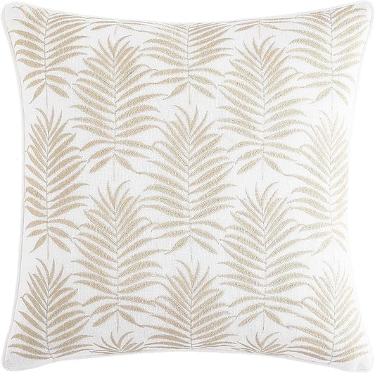 Tommy Bahama Throw Pillow Super Soft Constructions, Ideal for Couch or Bed, Tropical Home Essentials, 20" x 20", Field of Fronds Beige