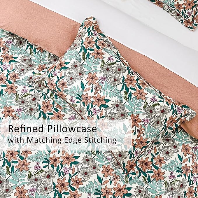 Elegant Blush Floral Cotton Comforter King Size - 3PC Lightweight Bedding Sets with Ultra-Soft Alternative Fill, Cozy Tropical Bloom Reversible Design (1 Comforter, 2 Pillowshams)