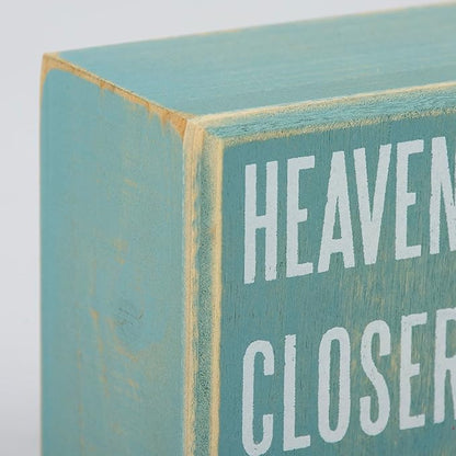 Primitives by Kathy 16354 Distressed Beach-Inspired Small Box Sign, 4 x 3-Inches, Home by The Water