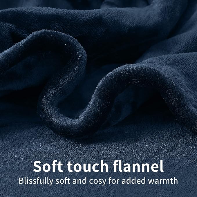 Vagueior Electric Heated Blanket Full Size 72'' x 84'' Extra-Warm Lightweight Cozy Luxury Electric Blanket Machine Washable with 3 Heating Levels Auto-Off Machine Washable - Blue ETL Certification