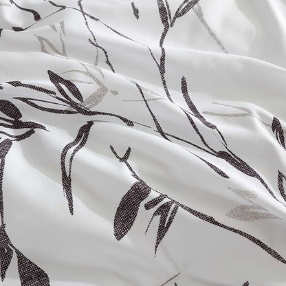 Kenneth Cole - Comforter Set, Super Soft Bedding with Matching Shams & Bonus Throw Blanket, Luxurious Home Decor (Ink Wash Vine Charcoal, Queen)