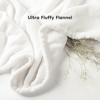 Electric Heated Blanket Full Size 72"×84", Luxurious Breathable Flannel with 4 Heat Settings, 10-Hour Auto Shut-Off & Overheat Protection, for Bed & Couch, Cozy Gift - White