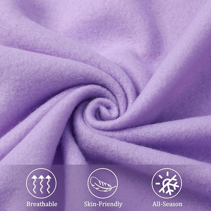 Kinlop Fleece Blanket Bulk 60 x 50 Inch Soft Lightweight Fleece Cozy Blanket Warm Throw Plush Pet Throw for Bed Couch Sofa Home Office Wedding Gifts Travel Camping(Lavender)