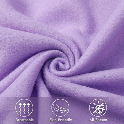 Kinlop Fleece Blanket Bulk 60 x 50 Inch Soft Lightweight Fleece Cozy Blanket Warm Throw Plush Pet Throw for Bed Couch Sofa Home Office Wedding Gifts Travel Camping(Lavender)