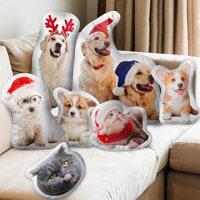 Easycosy Custom Funny Pillow Photo Gifts, Funny White Elephant Gifts for Adults, Personalized Christmas Gag Gifts Stuffed Dog Cat Picture Pillowcase