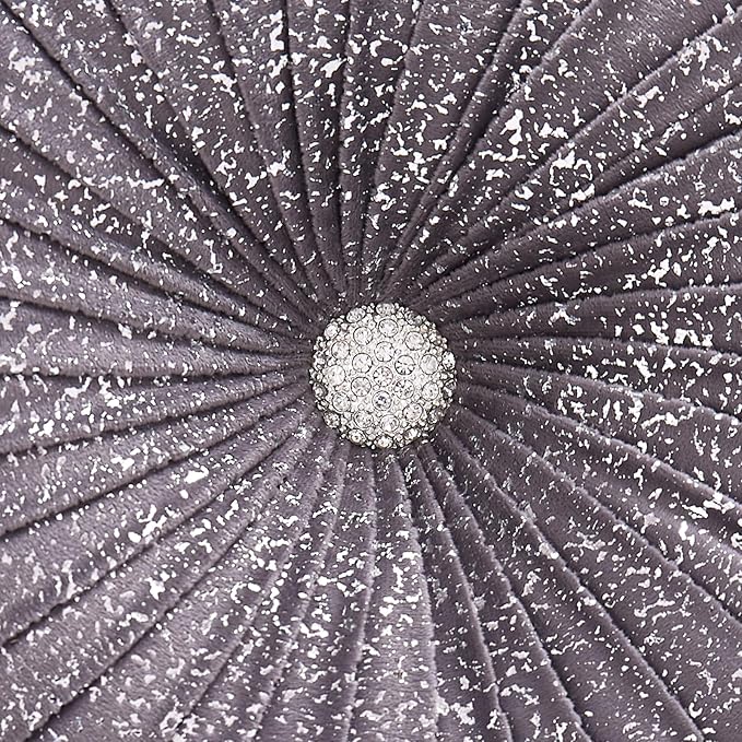EUCIOR Round Throw Pillows,Grey Pillows,Gray and Silver Pillows,Grey Decorative Pillow,Pumpkin Pleated Handmade Gray Round Velvet Decorative Pillow for Sofa Bedroom Livingroom(Silver-Gray)