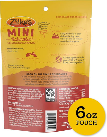 Zukes, Treats Mini Naturals Chicken Recipe, 6 Ounce