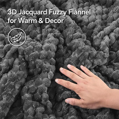 BEDELITE Fluffy Twin Comforter Set - Grey Fleece Soft Comforter for Twin Size Bed, Luxury Warm Bedding Set for Winter, Fuzzy Bed Set 2 Pieces (1 Comforter, 1 Pillowcase)