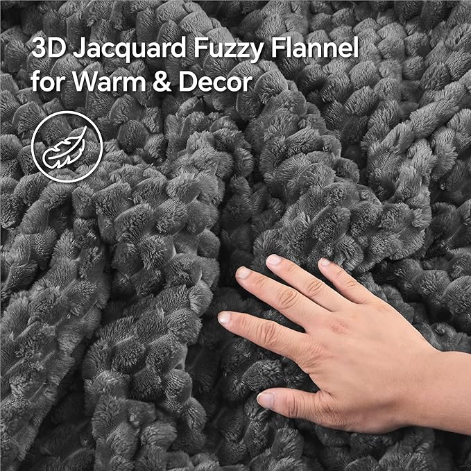 BEDELITE Fluffy Full Size Comforter Set - Dark Grey Fleece Soft Comforter for Full Size Bed, Luxury Warm Bedding Set for Winter, Fuzzy Bed Set 3 Pieces (1 Comforter, 2 Pillowcases)
