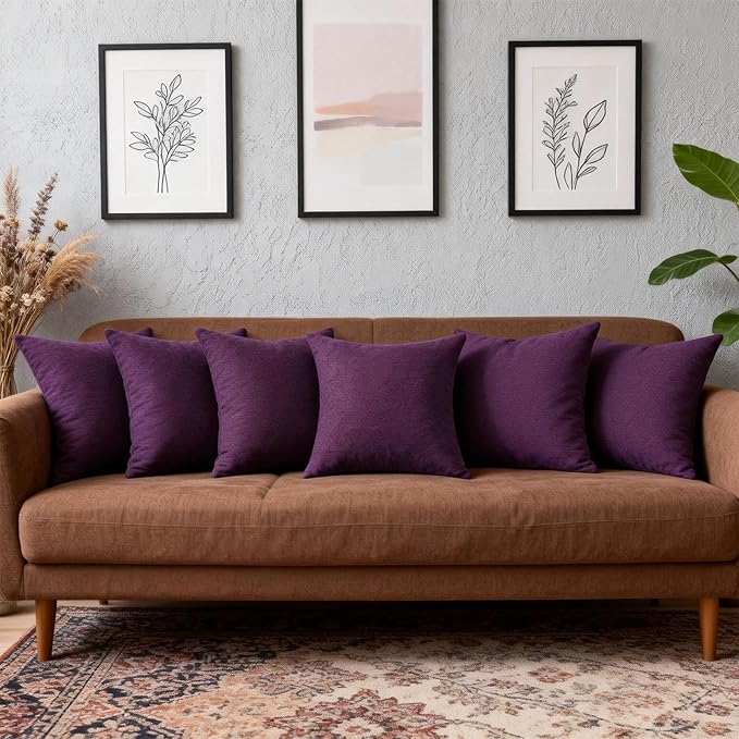 Decorative Couch Pillow Covers SofaThrow pillows with inserts included Bohemian-Style Country Cushion Cover Suitable for Beds, Sofas, Living Rooms, and Home Decor 2pack 18X18 inch. (Purple #P3-20)