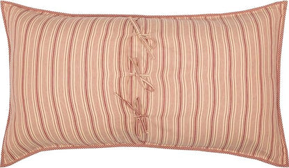 VHC Brands Sawyer Mill™ Red Farmhouse Decorative Patchwork Hand Quilted Throw Pillow Cushion Cover, Cotton King Sham 21x37