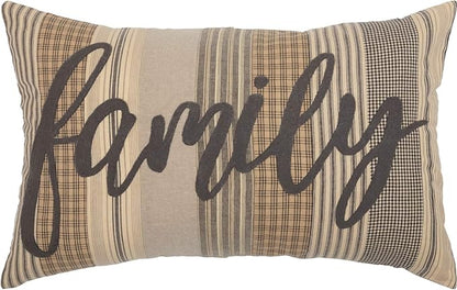 VHC Brands Sawyer Mill™ 'Family' Pillow, Charcoal, 14x22