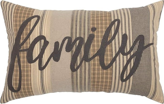 VHC Brands Sawyer Mill™ 'Family' Pillow, Charcoal, 14x22