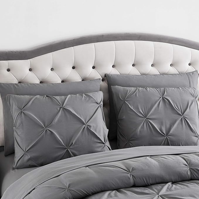 8 Piece Comforter Set Bag with Pintuck Design, Case Pack (Pack of 3)