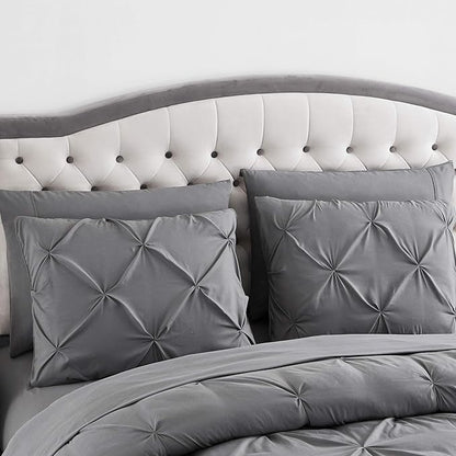 8 Piece Comforter Set Bag with Pintuck Design, Case Pack (Pack of 3)