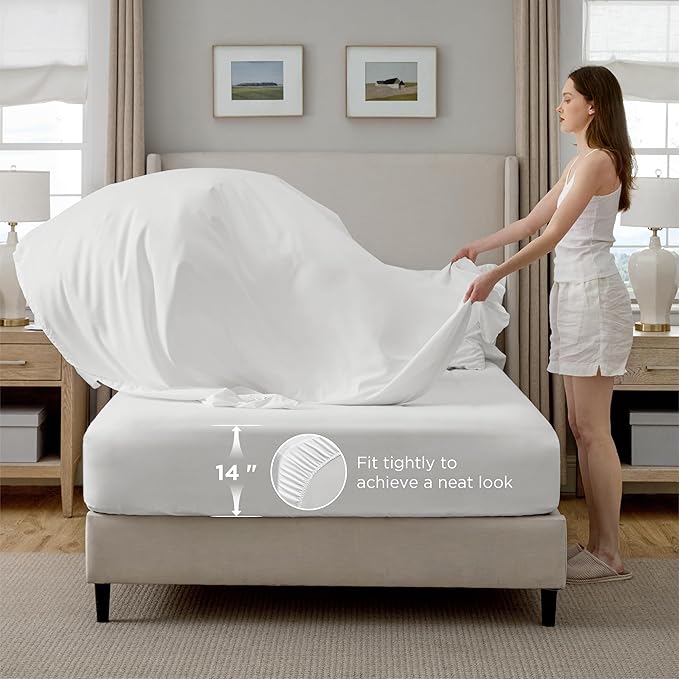 Bedsure Twin Comforter Set White - Bed in a Bag Twin Size Bedding 5 Pieces, GentleSoft™ Pintuck Bed Set Gift for Family, Pinch Pleat White Comforter with Sheets, Pillowcase & Sham