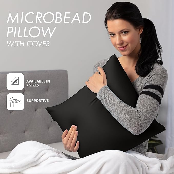 PILLOWY 24"x24" Throw Pillowcases (Cover Only) - 85/15 Nylon, Spandex - Luxurious, Silky, Stretchy & Soft - 1Pcs Solid Color - A Perfect Choice for Couch Chairs Sofa Bed Adult or Kids Bedroom, Black