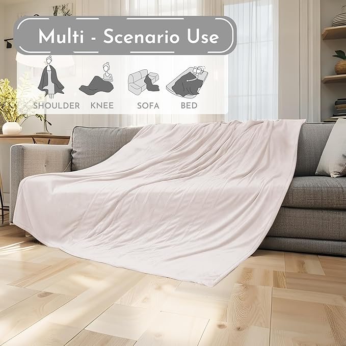 Electric Heated Blanket 84"x90" Queen Size Microplush Cover Blanket, 4 Heat Settings & 10 Hours Auto Off, Cozy & Warm for All Night, Machine Washable, Beige