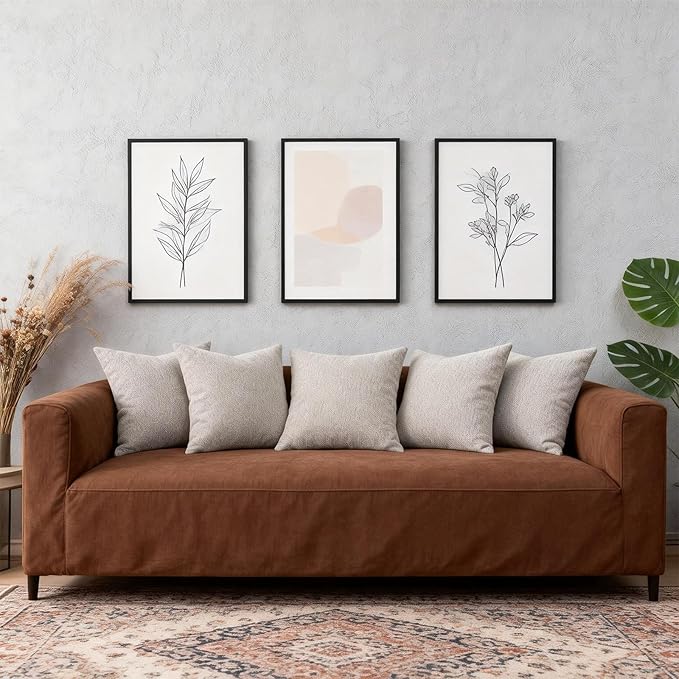 Decorative Couch Pillow Covers SofaThrow pillows with inserts included Bohemian-Style Country Cushion Cover Suitable for Beds, Sofas, Living Rooms, and Home Decor 2pack 18X18 inch.(Cement Grey)