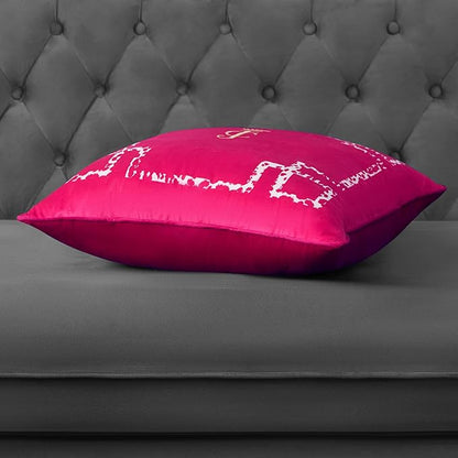 Juicy Couture Decorative Accent Throw-Pillows, 20"x20", Lattice Hot Pink