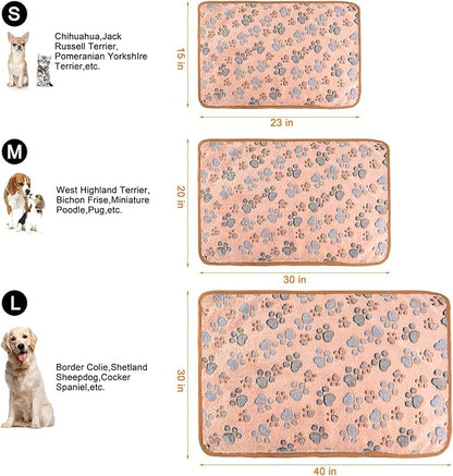 3 Pack Cat and Dog Blanket Soft & Warm Fleece Flannel Sleep Mat, Great Pet Throw for Puppy, Kitten,Cats,Small, Medium & Large Dogs (Medium 30" x 20")