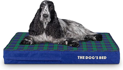 The Dog’s Bed Orthopedic Memory Foam Dog Bed Mattress, Oxford Fabric, Black Watch Tartan, M, 4 Inch