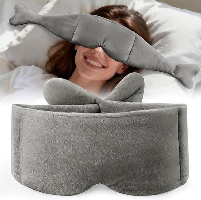 Weighted Eye Mask for Sleeping, Soft Minky Sleep Mask for Side Sleeper with Adjustable Buckle, 100% Blackout Design, Ideal for Meditation, Relaxation and Travel, Includes Storage Pouch (Gray)