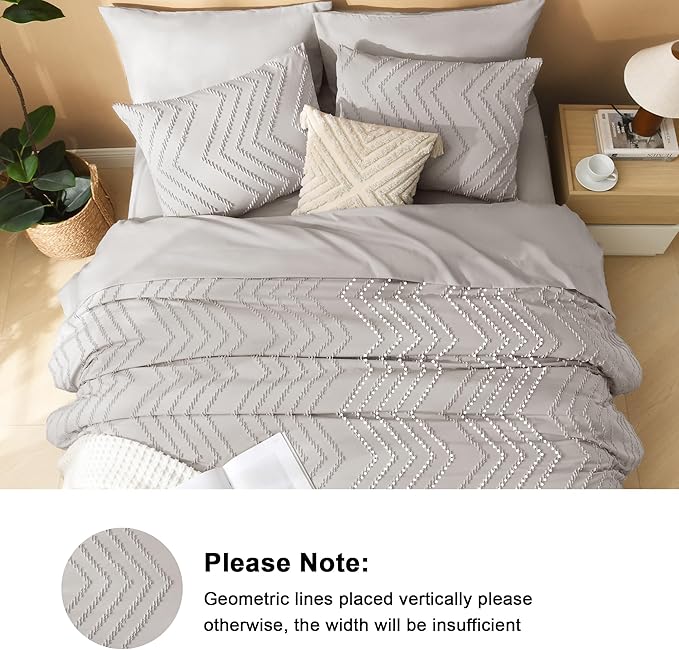 Litanika Oversized King Size Comforter Set with Sheets Linen - 7 Pieces Bed in a Bag Oversized King Boho Tufted Complete Bedding Sets with Comforter, Sheets, Pillowcases & Shams